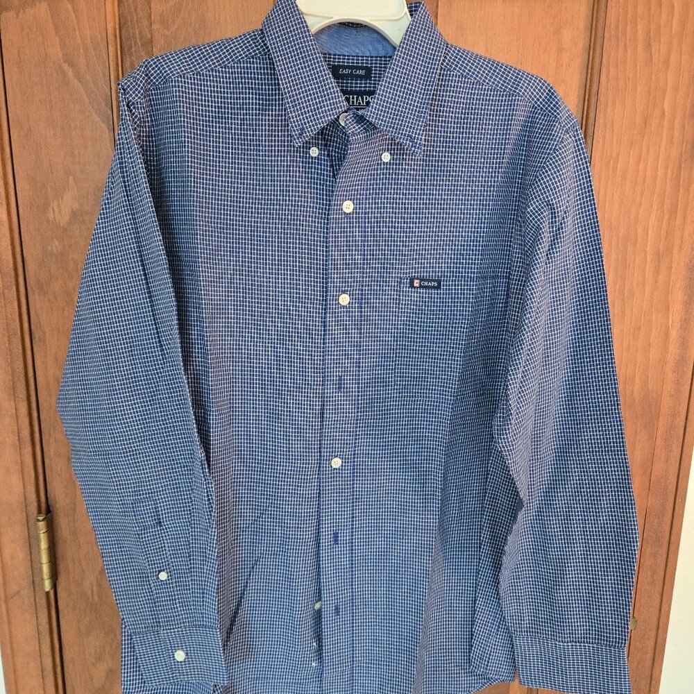 Chaps Easycare Mens Casual Button Down Shirt Sz M